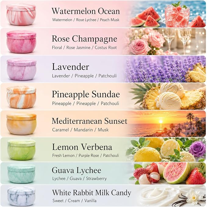 Scented Candles Gift Set, 8 Pack Soy Wax Blend Candles, 70 g Metal Candle Cans - Image 4