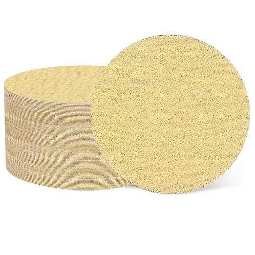 HARFINGTON 50 Pcs 3 Inch Sanding Discs 80 Grit Yellow Aluminum Oxide | Hook and by HARFINGTON