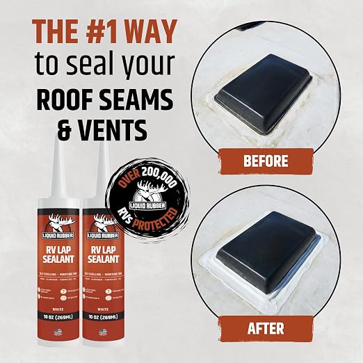 Liquid Rubber RV Lap Sealant, Self-Leveling Roof Sealer, 4 Pack | Flows - Image 2
