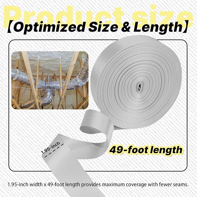 Heavy Duty Duct Strap – 1.95 in x 49 ft Grey Nylon Strapping - Image 3