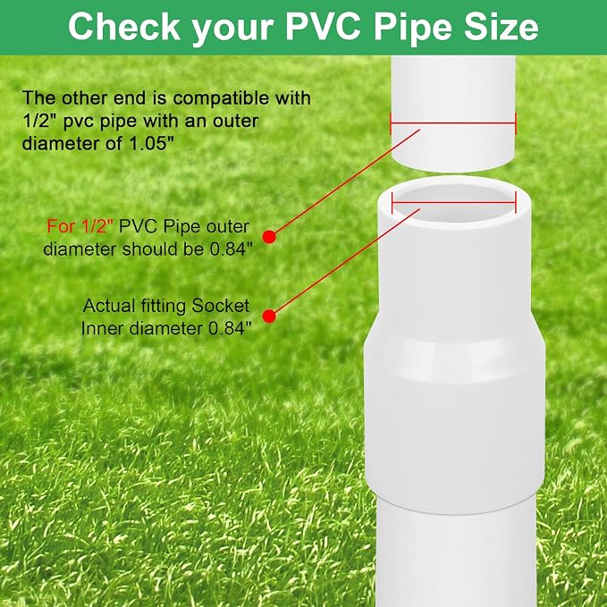 10Pack 3/4" x 1/2" PVC Increaser/Reducer Coupling Adapter Schedule 40 PVC Slip - Image 2
