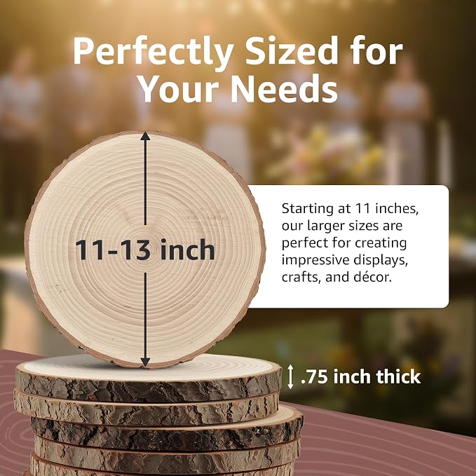 KARAVELLA Large Wood Slices for Centerpieces – Wood Centerpieces for Tables - Image 3