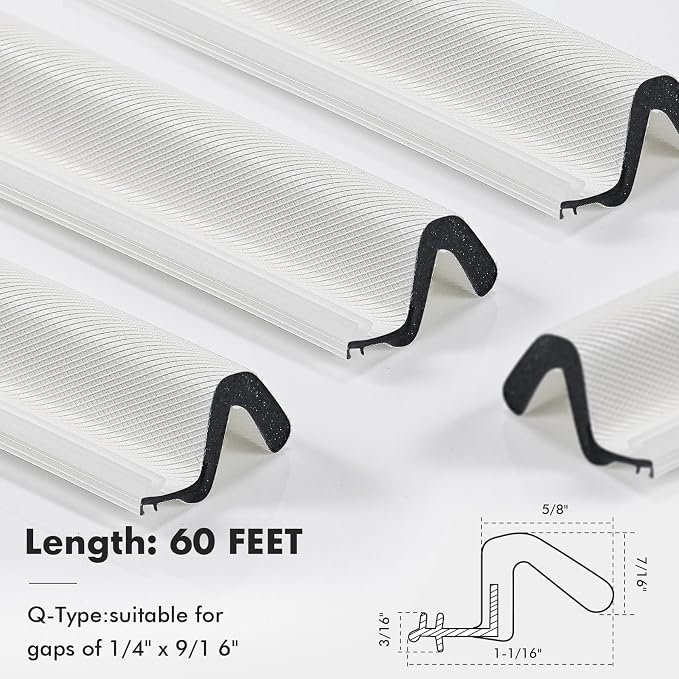 BBTO Weather Stripping Door Window Seal V-Shaped Foam Kerf, 60 Feet, - Image 2