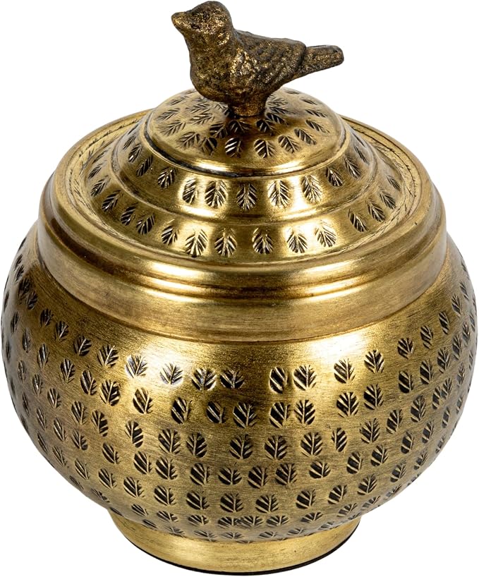Round Hammered Metal Container by Unknown