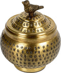 Round Hammered Metal Container by Unknown