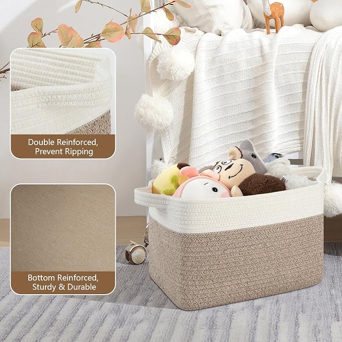 OIASKET Storage Baskets for Organizing, Woven Baskets for Shelves, Rectangle - Image 3