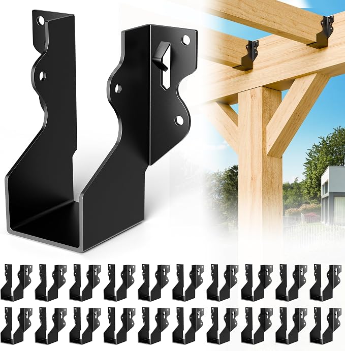 20 Pcs Black 2x4 Joist Hanger, LU24 18 Gauge Double Shear Face Mount Joist by Chenteel