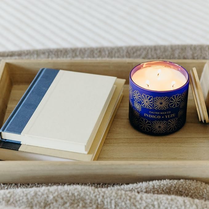 Indigo & Yuzu 3 Wick Scented Candle - Image 3