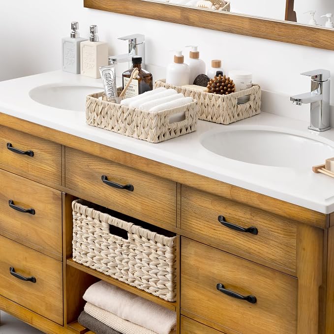 GRANNY SAYS Wicker Baskets for Organizing, Shallow Storage Bins, Wicker Storage - Image 8
