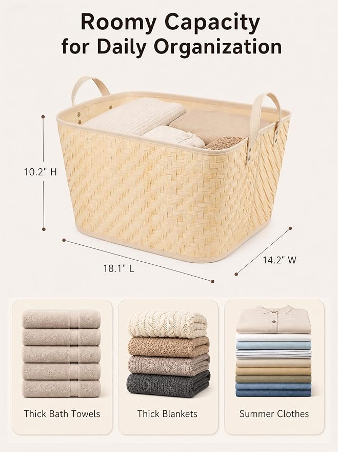 BROWNLILY Oversized Storage Baskets Laundry Hampers - Image 3