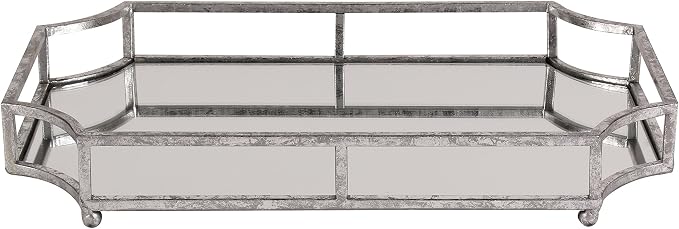 Kate and Laurel Ciel Metal Mirrored Ornate Scalloped Decorative Tray - Image 2