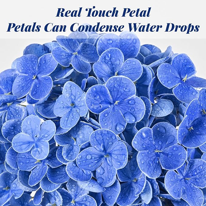 4Pcs 21in Latex Real Touch Hydrangea Artificial Flowers | Lifelike Large - Image 3