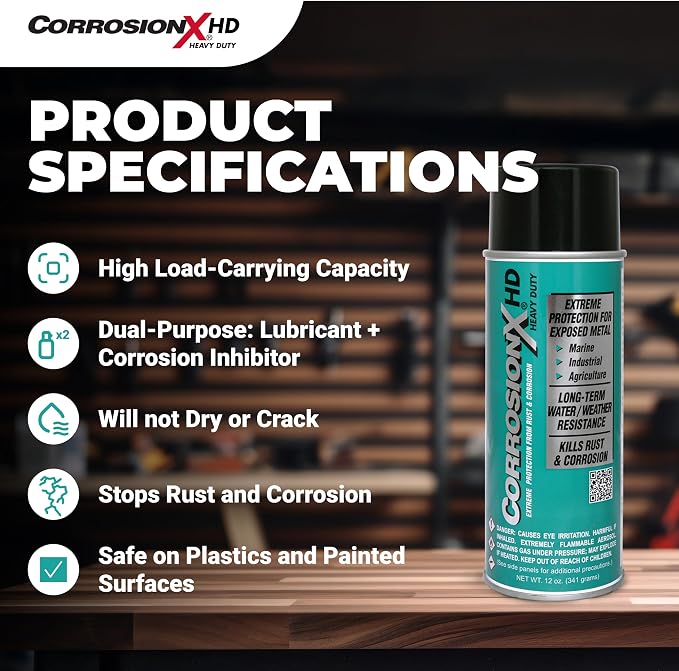CorrosionX Heavy Duty Anti Rust Spray, Dripless Self-Healing Corrosion Inhibitor - Image 5