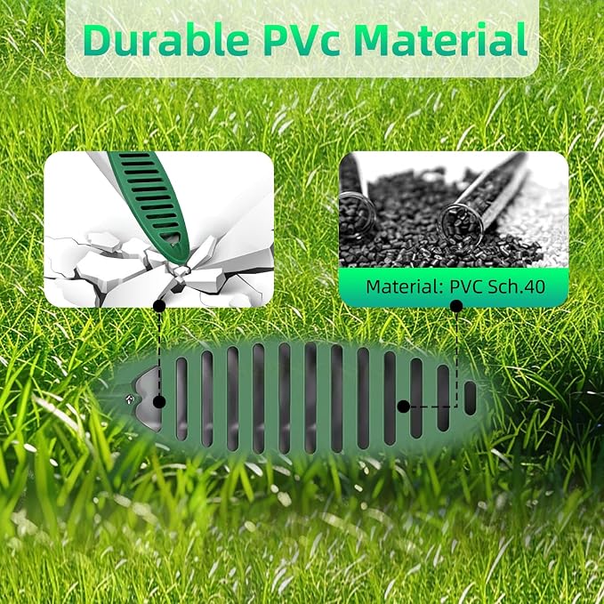 4 Inch Yard Drain Green Angled Drainage Grate - Image 4