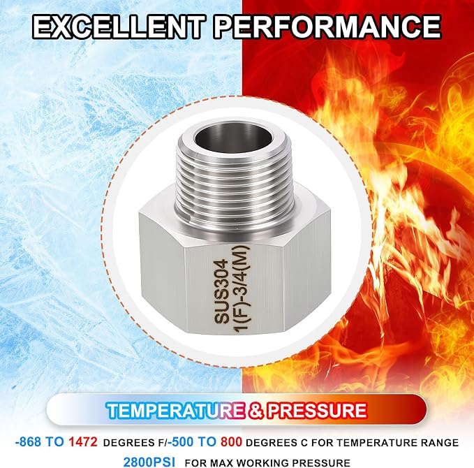 2 Pack 304 Stainless Steel FeMale to Male Adapters, Fluid Transfer, Home - Image 7
