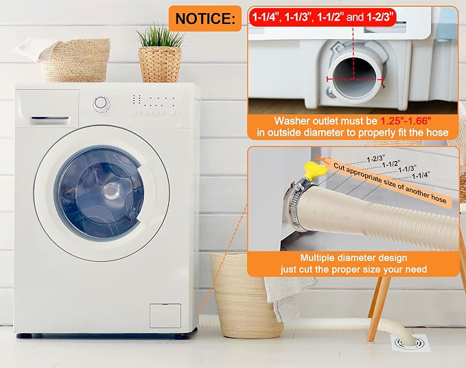 MyLifeUNIT Washing Machine Drain Hose Extension Kit, Universal Washer Drain - Image 4