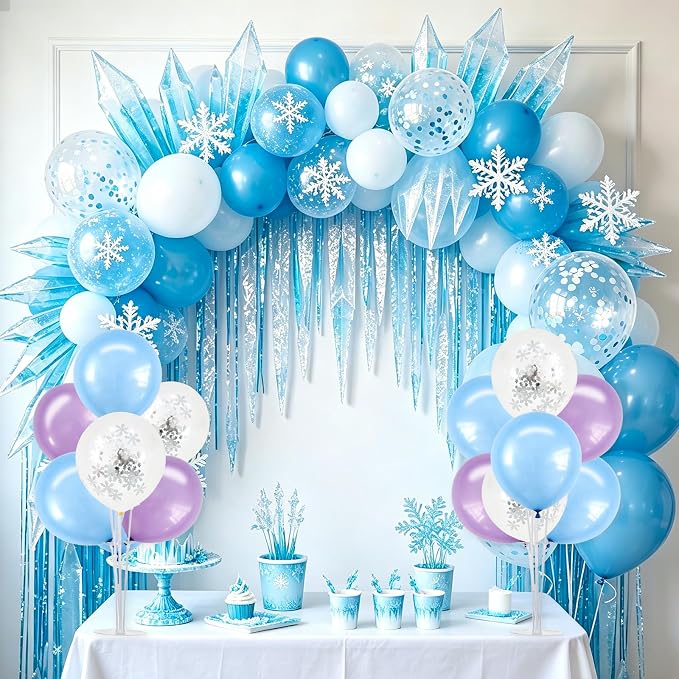 TONIFUL 4 Macaron Blue Purple Balloon Stand Balloon Centerpieces - Image 4