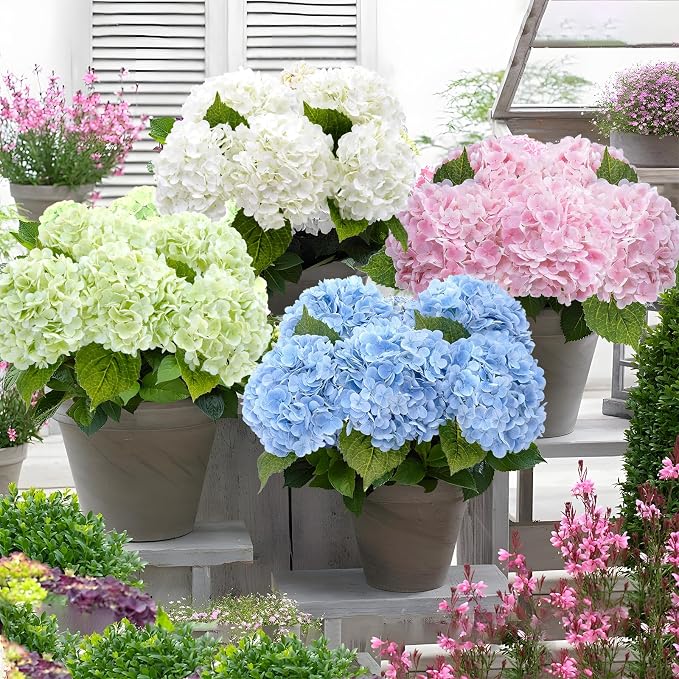 Blue Hydrangea Artificial Flowers, Latex Real Touch | 21" Long Stems - Image 4