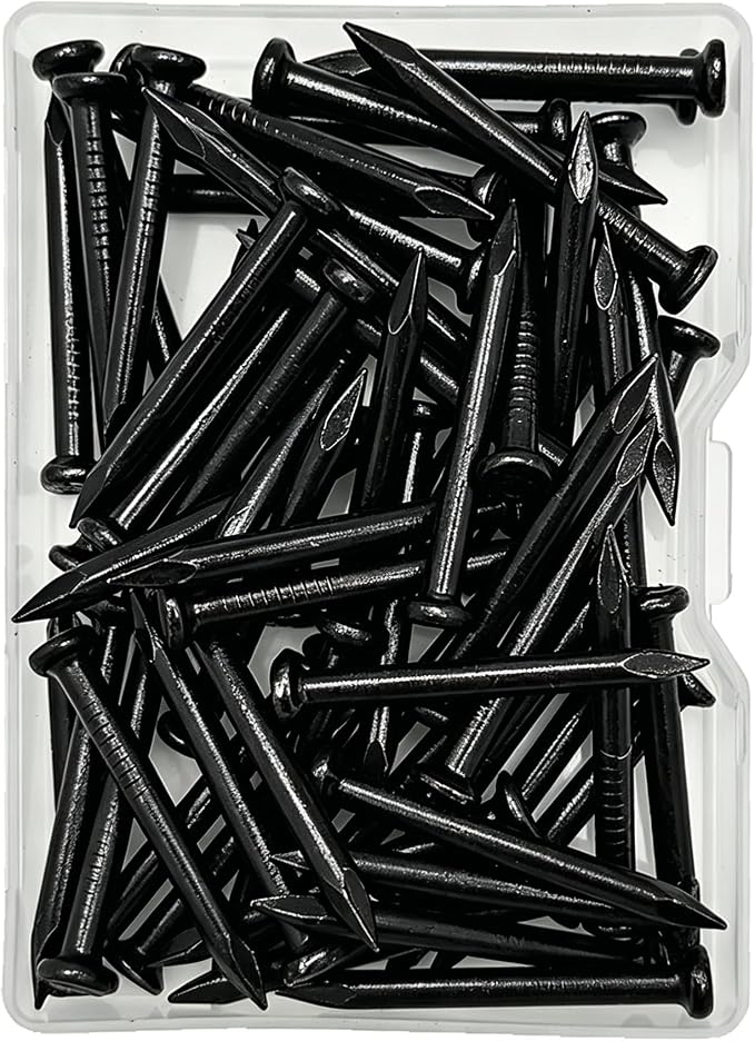 63Pcs 1-1/4 Inch Black Concrete Nails, Hardened Masonry Nails by ELOOGAA