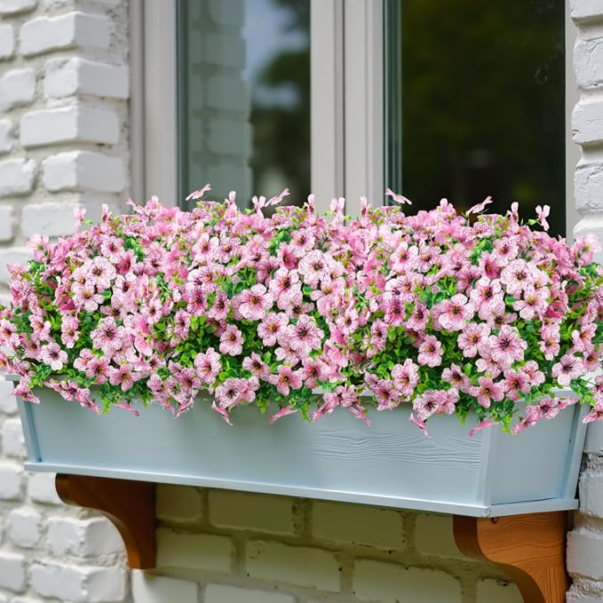 12 Pcs Artificial Flowers for Outdoors Decorations, UV resistant, faux plastic - Image 6