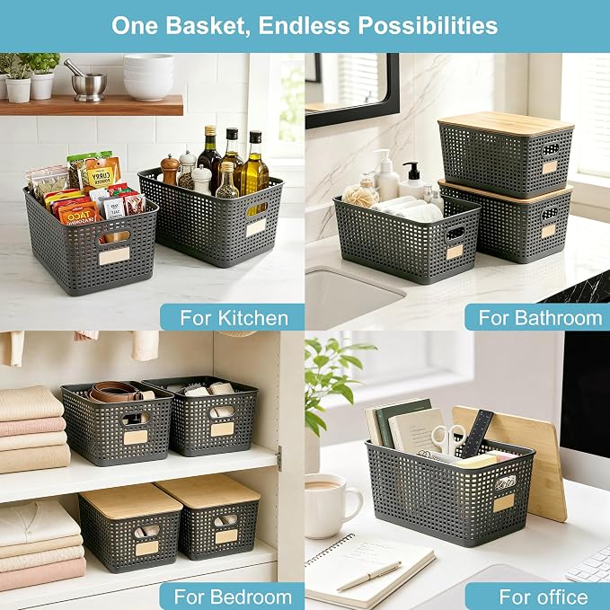 2 Pack Tall Plastic Storage Bins - Image 5