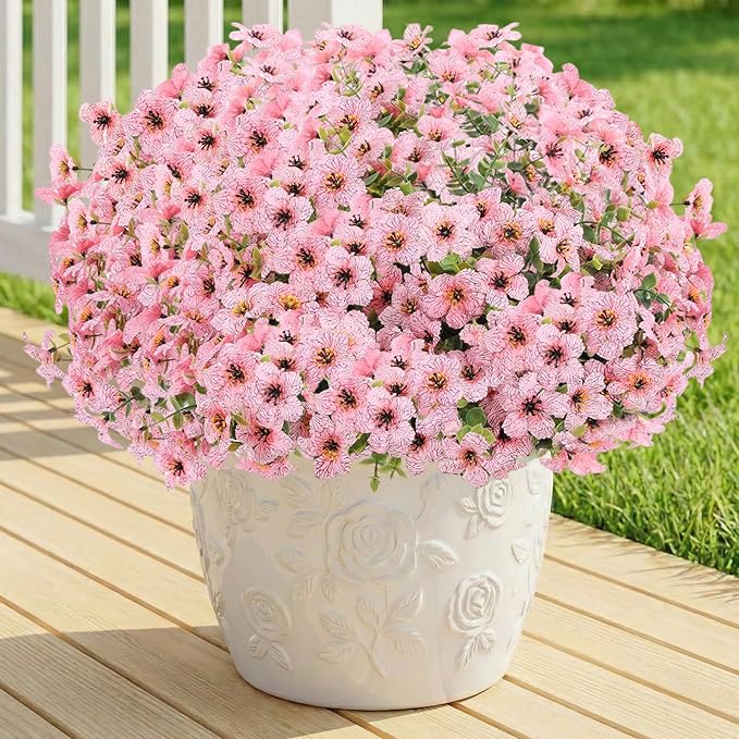 13 Bundles Artificial Flowers for Outdoors Summer Decoration | Silk Realistic by LetuoClipsClipsandHooks