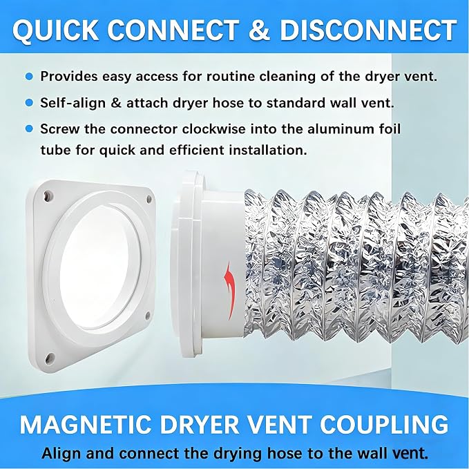 Magnetic Dryer Vent Coupling Connector Kit, Suitable - Image 4