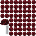 AVIVIHO 65Pcs Fake Flowers Burgundy Hydrangea Artificial Flowers Bulk Silk by Aviviho