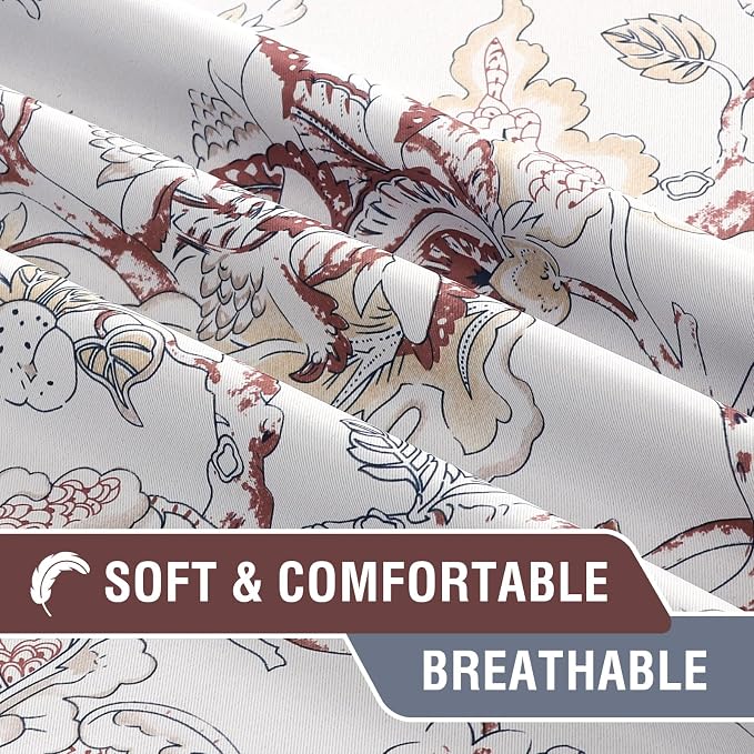 H.VERSAILTEX Blackout Curtains 108 Inch Length 2 Panels Set Floral Print - Image 5