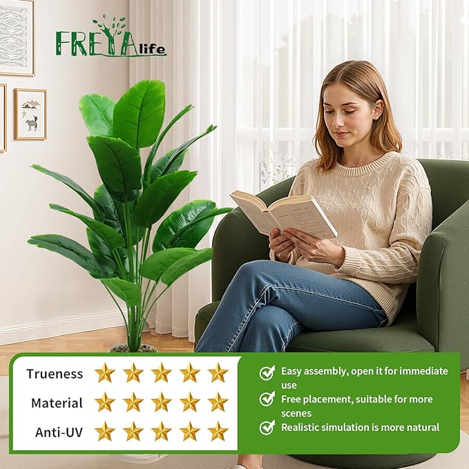 Freyalife 28“ Fake Plant Artificial Banana Tree - Image 6