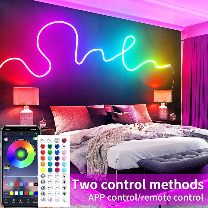 segrass 50ft RGB LED neon Rope Lights LED neon Lights - Image 2