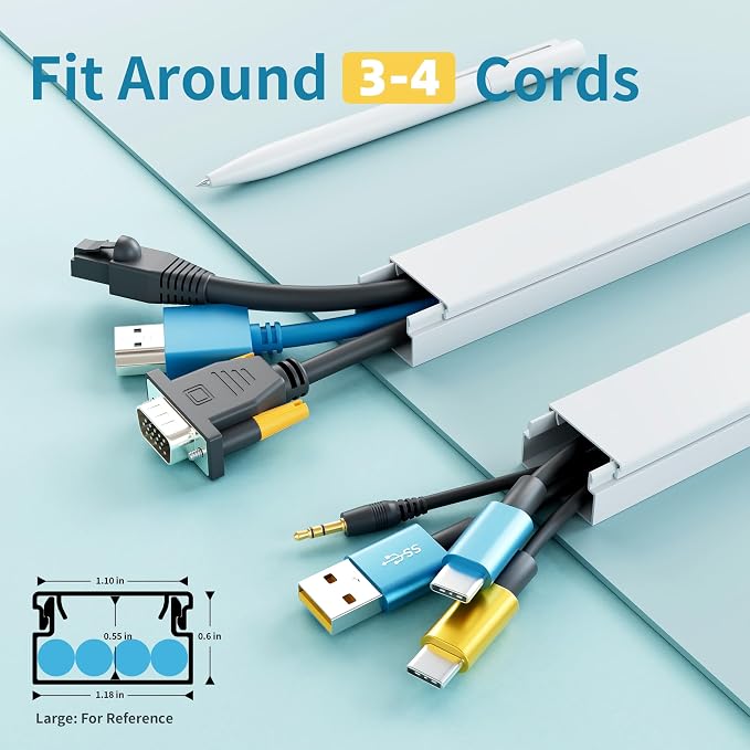 Delamu Cord Hider, 100in Self-Adhesive Cord Cover Kit - Image 2