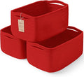 3 Pack Small Storage Baskets for Organizing, 11.8×7.8×5.1", Christmas Red | by MaxuniTechLife