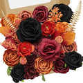 Serwalin Black Orange Artificial Flowers Combo Fall Flowers by Serwalin