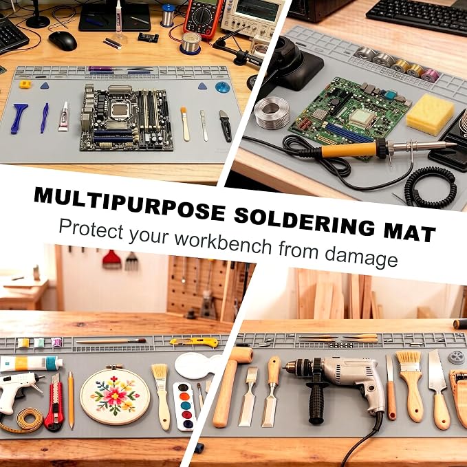 Extra Large Soldering Mat, 32.3’’x16.6’’ Large Silicone Solder Mat, 932℉ Heat - Image 6