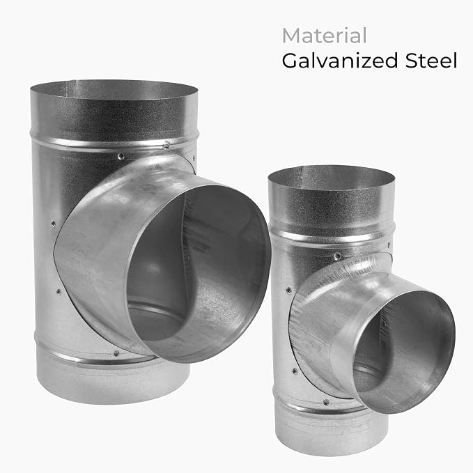 90° Degree Ø6 x 6 x 6 Inch T Shape Duct Splitter - Image 5