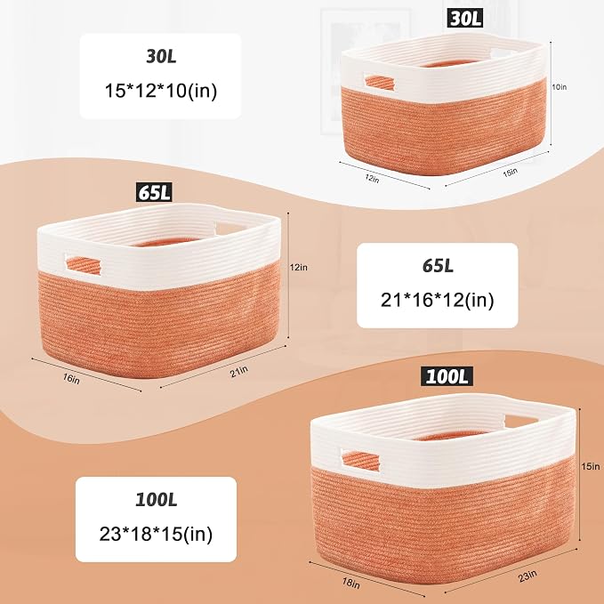Artfeel Blanket Basket, Rectangle Woven Baskets - Image 5