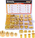 1/4", 1/2" OD Brass Compression Insert, Sleeve Ferrule, Nut 200PCS by Breezliy