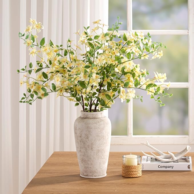 Ceramic Large Flower Vase, Rustic Vase Tall Farmhouse Decorative Vase Floral - Image 9
