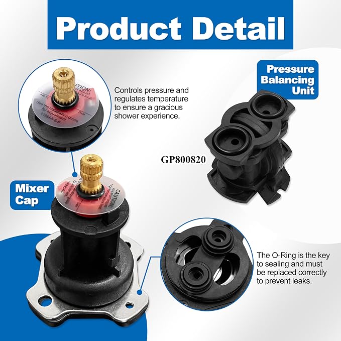 GP876851 Mixer Cap and Pressure-Balancing Unit Kit Replacement - Image 5
