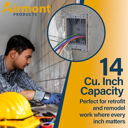 14 in. Old Work Electrical Box, 1-Gang 14 Cu in Non-Metallic PVC Outlet Box - Image 4