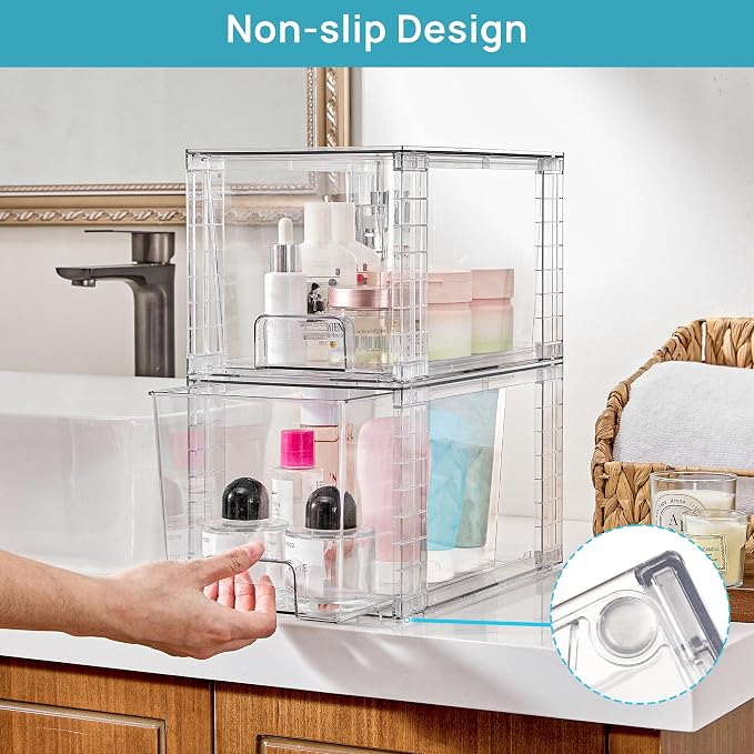 Vtopmart 6 Pack Large Stackable Storage Drawers | Easily Assemble Acrylic - Image 5