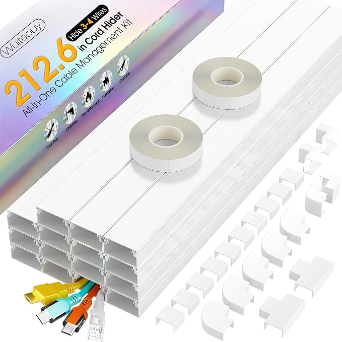 212.6in Cord Hider Kit, Cord Covers by Wuitaouy