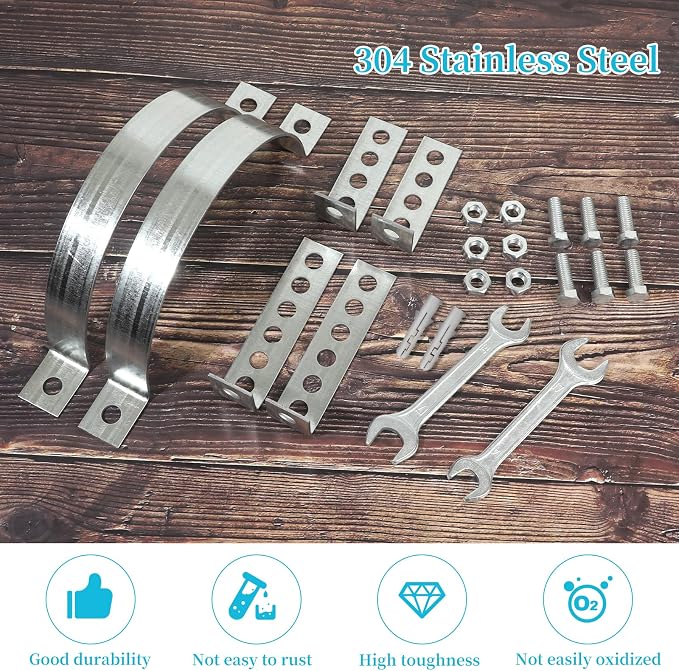 6 inch Adjustable Vent Wall Strap, Heavy Duty Stainless Steel Pipe Bracket - Image 6