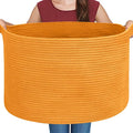 Extra Large Orange Basket, Baby Nursery Wicker Laundry Towel Basket, Kids Dog by MEGASKET