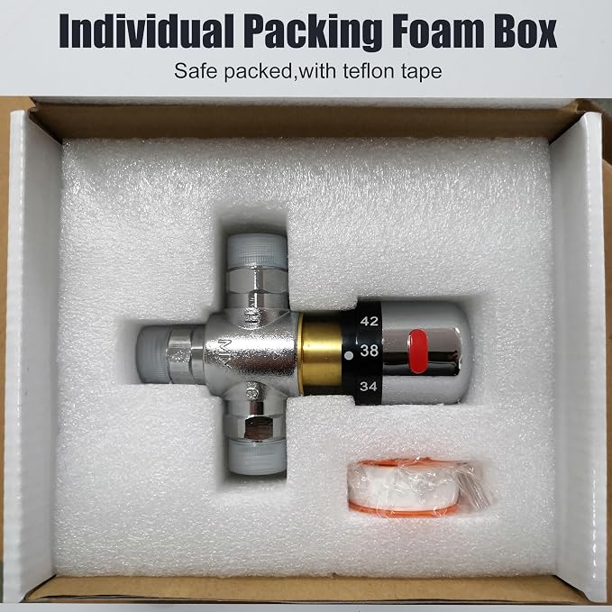 3-Way Thermostatic Mixing Valve DN15 Temperature Control Anti Scald | G1/2 NPS - Image 7