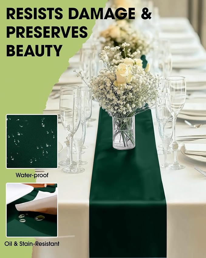 Pureegg Emerald Green Plastic Table Runners - Image 3