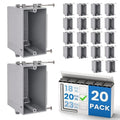 1-Gang New Work Outlet Box, 20 Cubic Inch Single Gang PVC Electrical Box by OhLectric