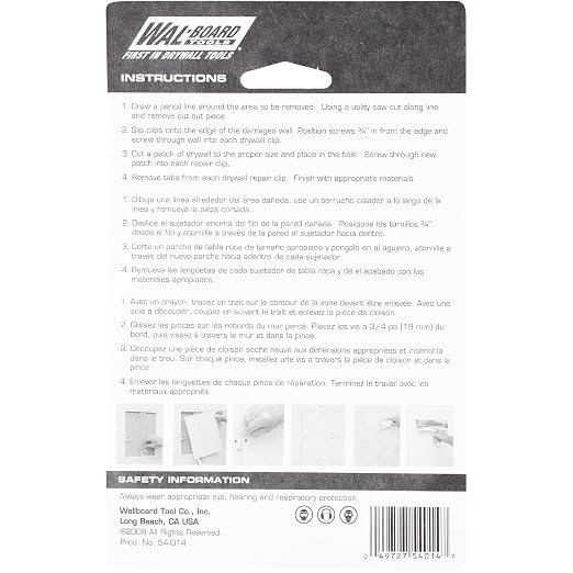 WAL-Board Tools Drywall Repair Clips, Wall Repair Tool, Assembled in USA | Fits - Image 3