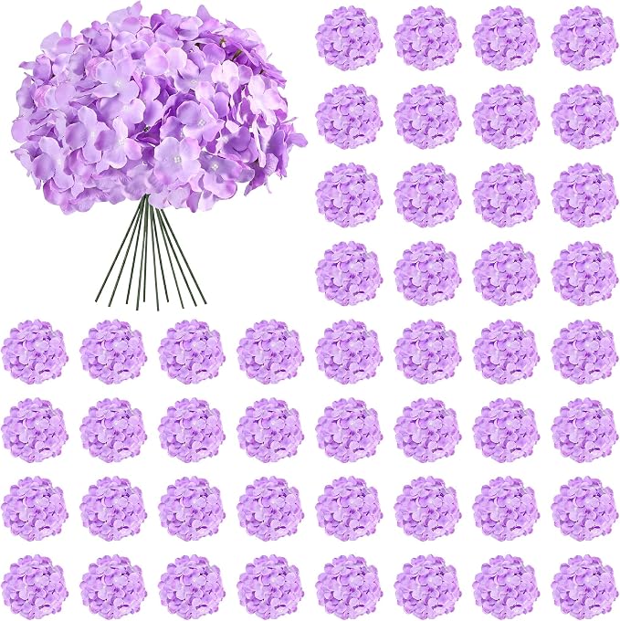Auihiay 64Pcs Hydrangea Artificial Flowers, Home Party Baby Shower DIY Wedding by Auihiay